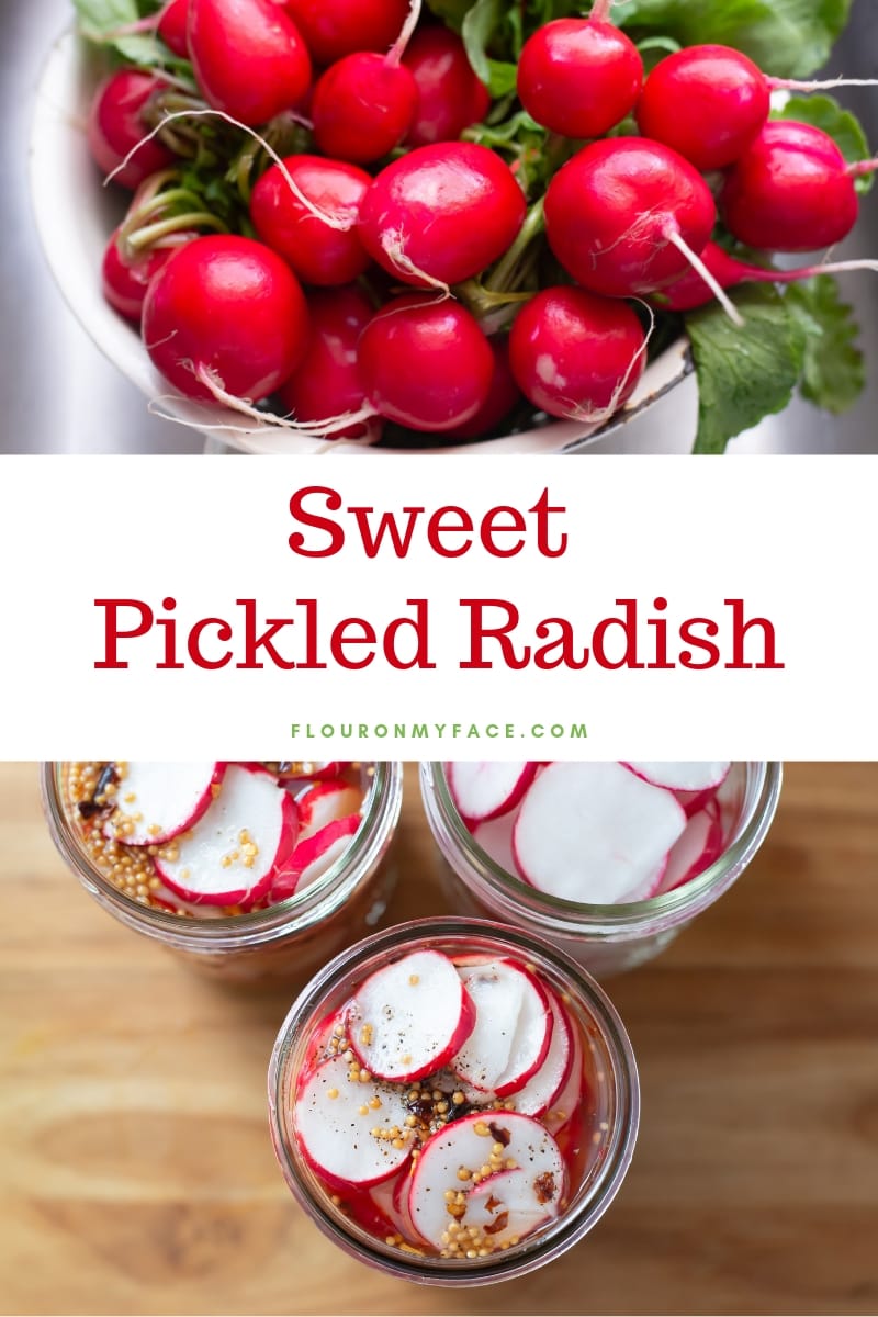 Quick Sweet Pickled Radish in 16 oz mason jars