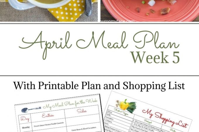 April Weekly Meal Plan 5 preview