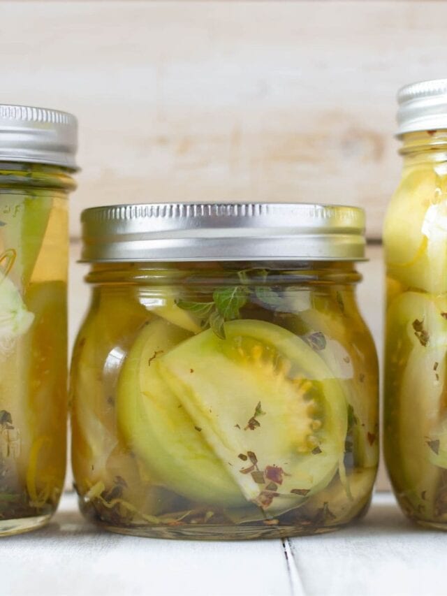 Quick Pickled Green Tomatoes Recipe Flour On My Face