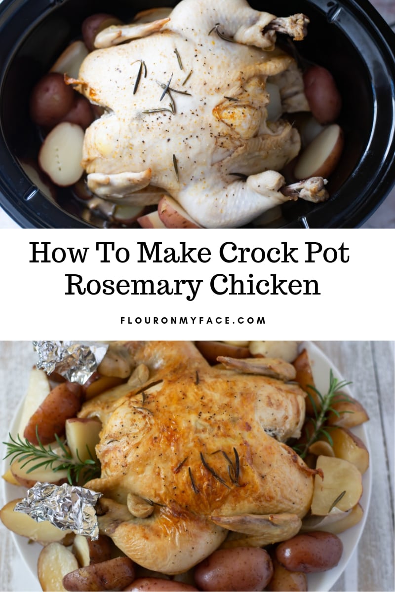 collage photo of Crock Pot Rosemary Chicken