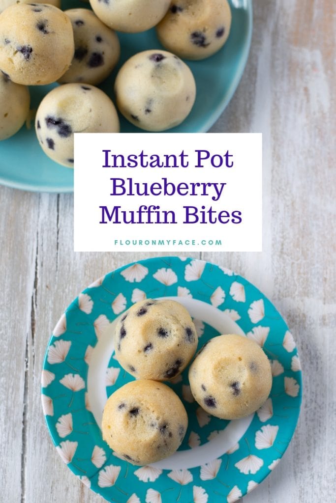 A small plate with 3 Instant Pot Blueberry Muffins