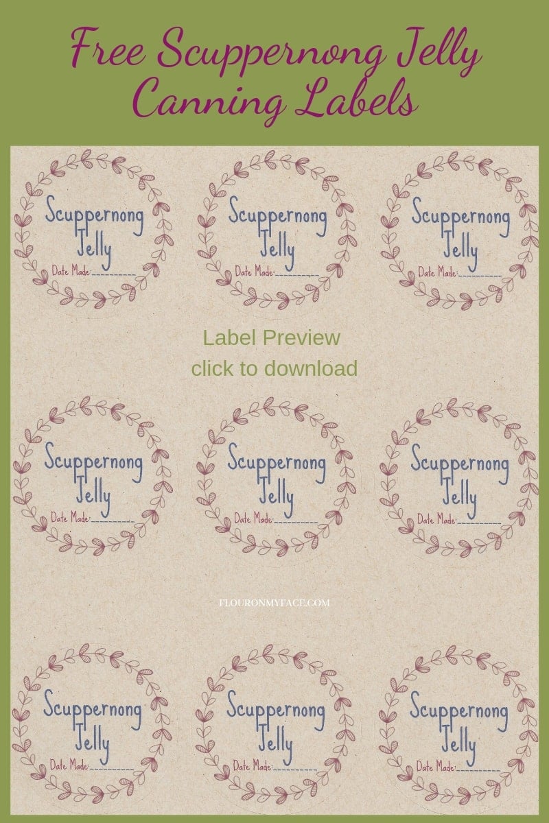 Preview photo of printable Scuppernong Jelly Canning Label