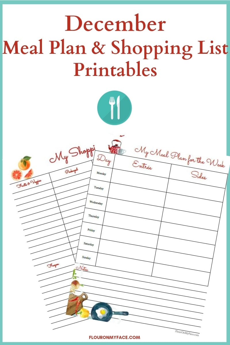 December Meal Plan and Shopping List Printables preview image