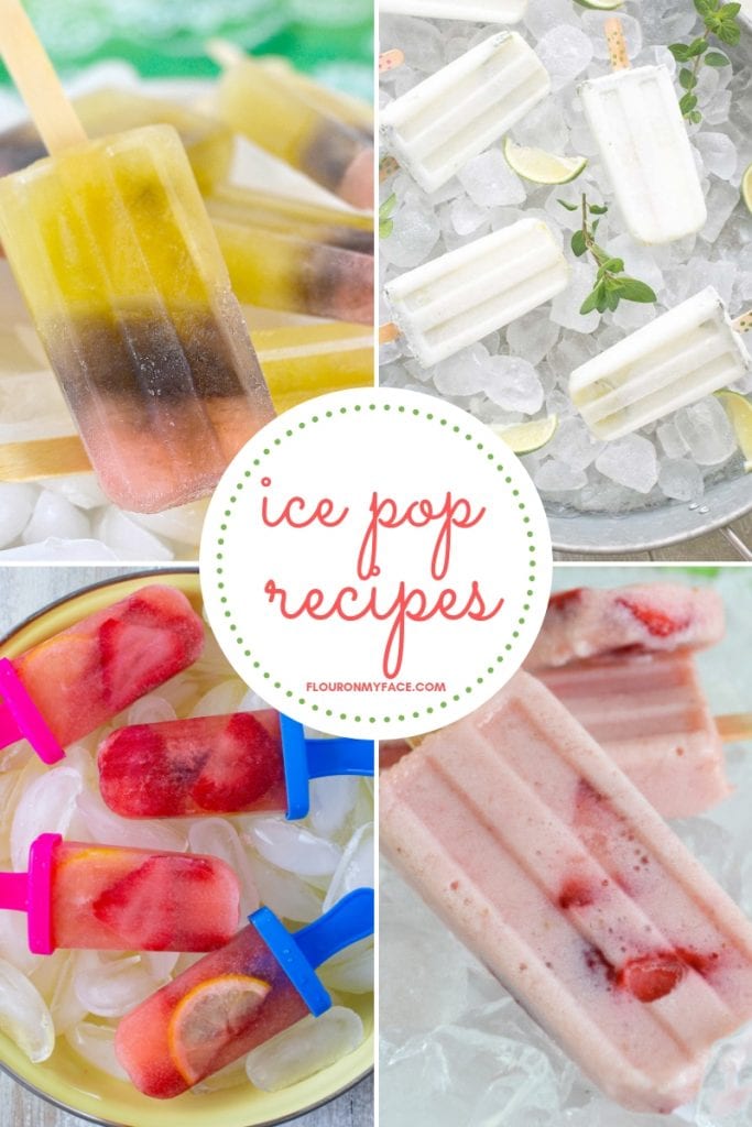 Collage image of featured ice pop recipes from my new Ice Pop Recipes page.