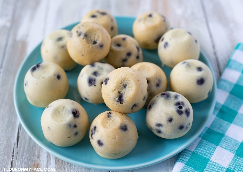 Instant Pot Blueberry Muffin Bites on a plate