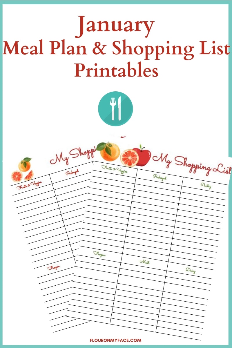 January Meal Plan and Shopping List Printables preview image