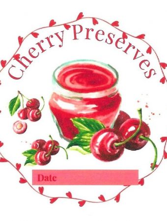 Preview of Custom Designed Cherry Preserves Canning Label