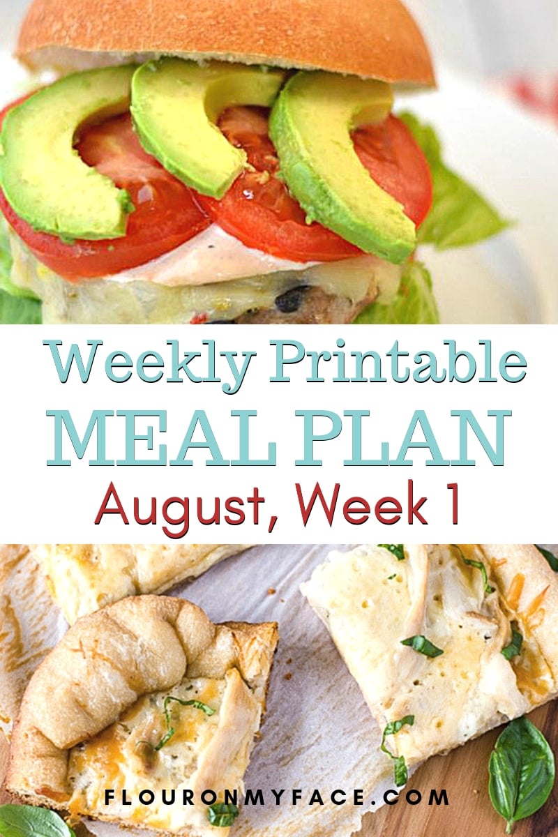 featured photo collage for August Weekly Meal Plan 1