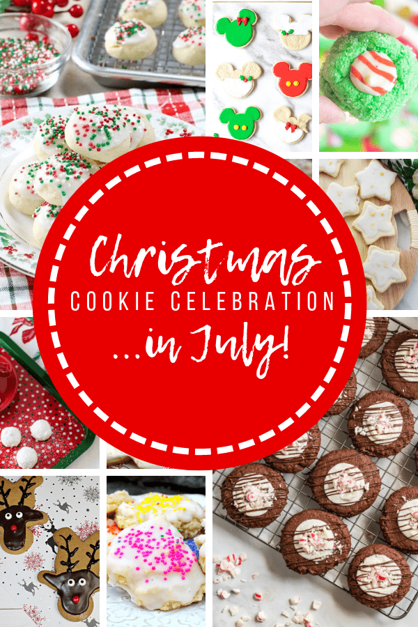 collage of Christmas in July cookie recipes