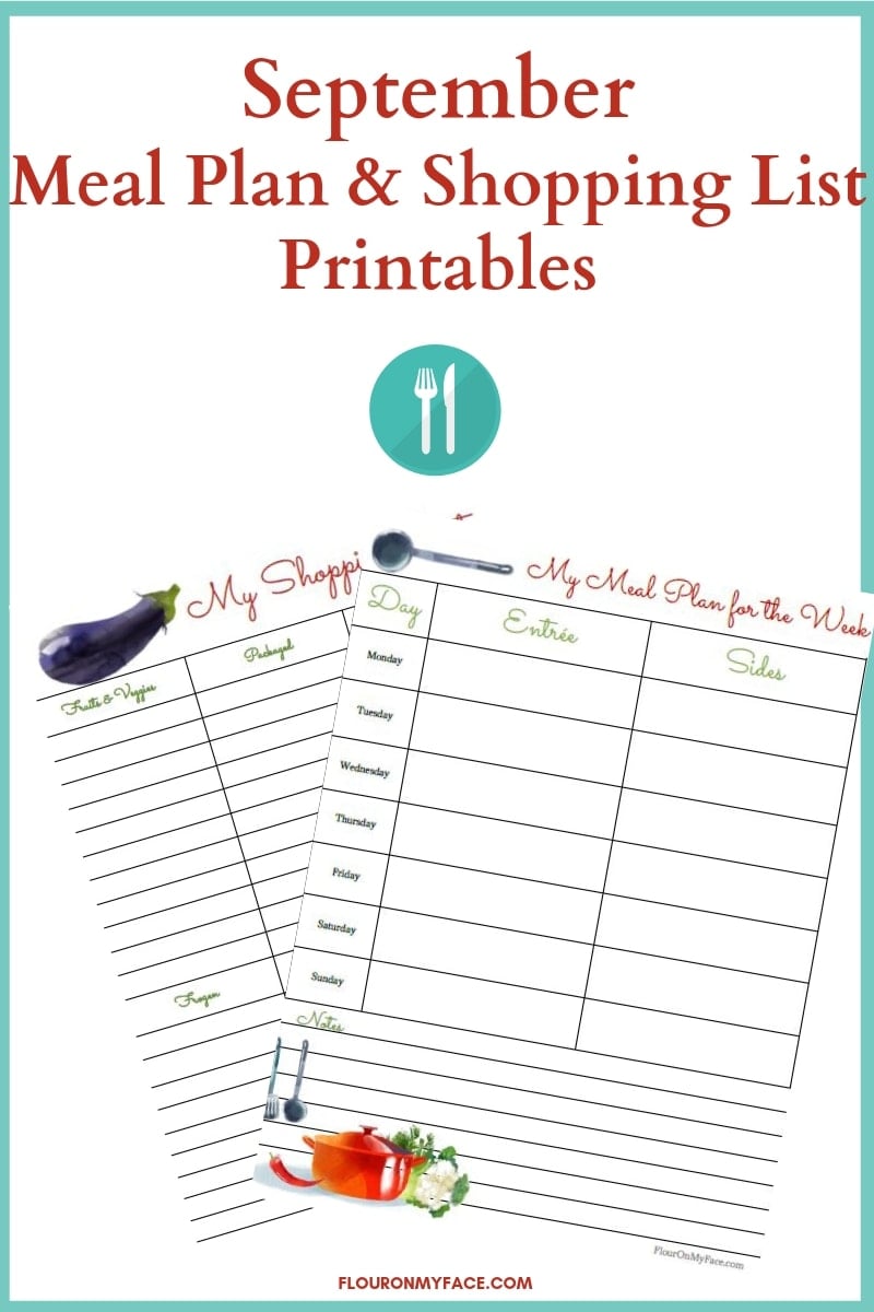 September Meal Plan Printables preview