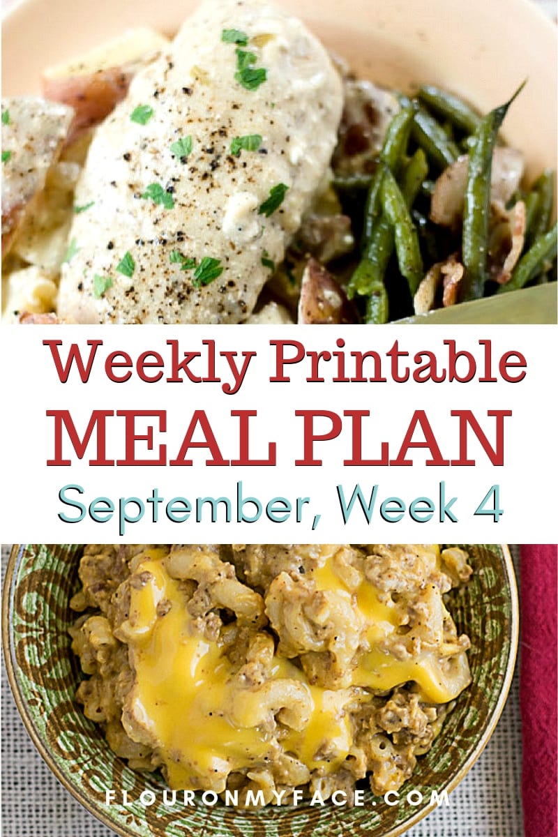 Preview image of two recipes in the September Weekly Meal Plan week 4 menu plan