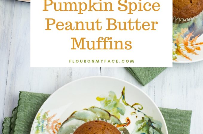 featured overhead photo of jumbo Pumpkin Spice Peanut Butter Muffin recipe