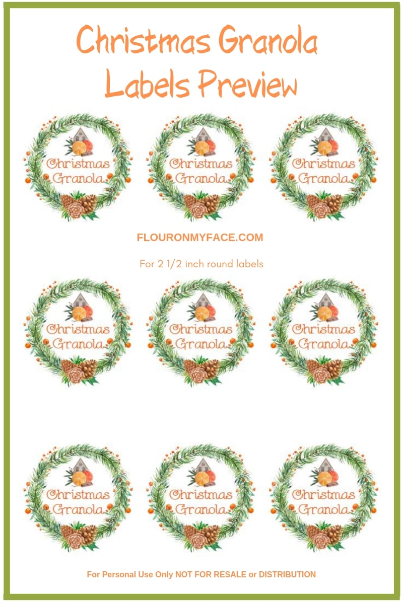 Preview of Christmas Granola Orange Pinecone Label