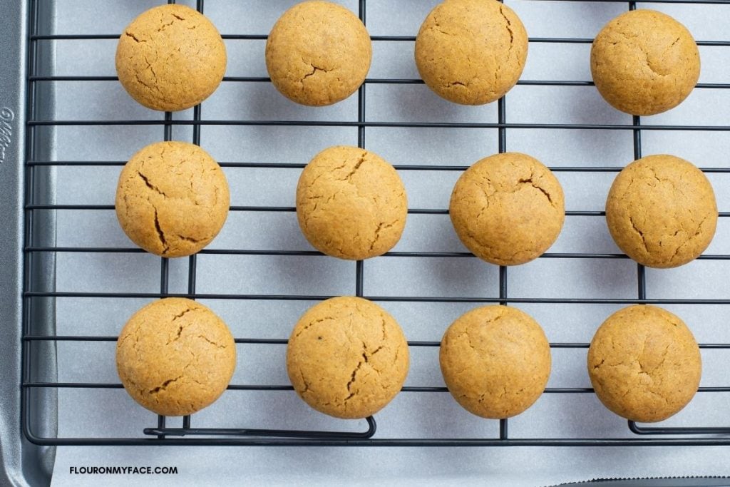 Baked Spice Cookies on a wire cooling rack.