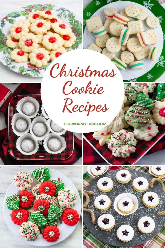 Collage Image of 6 different Christmas Cookie recipes