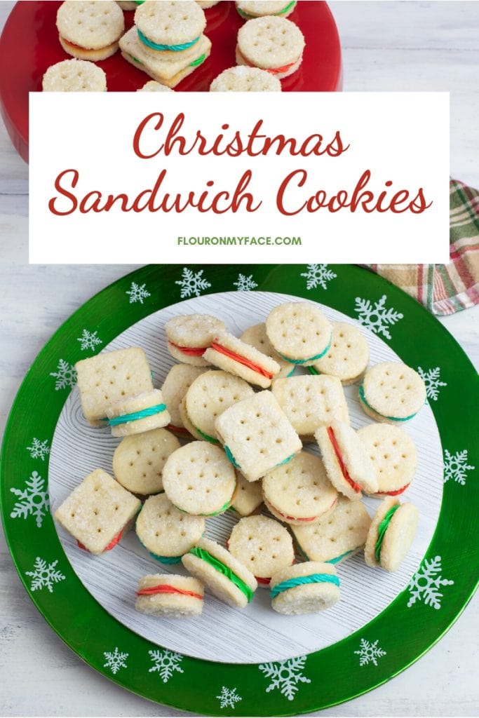 Serving platter of Christmas Sandwich Cookies