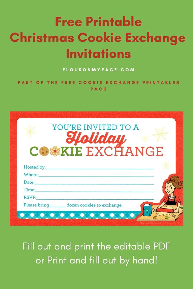 Free Printable Cookie Exchange Invitations Flour On My Face