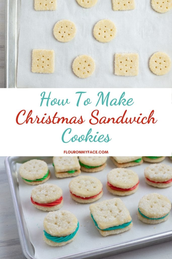 Process shots of making sandwich cookies