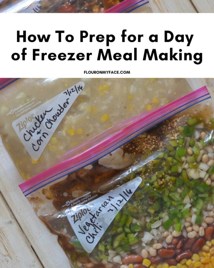 Examples of three easy freezer meal recipes that you can use when prepping for a day of freezer meal making
