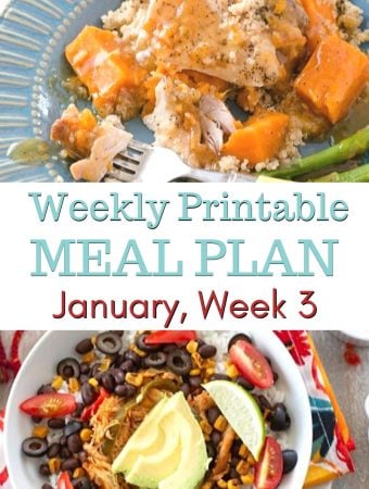 Preview image for the January Meal Plan Week 3 with Printables