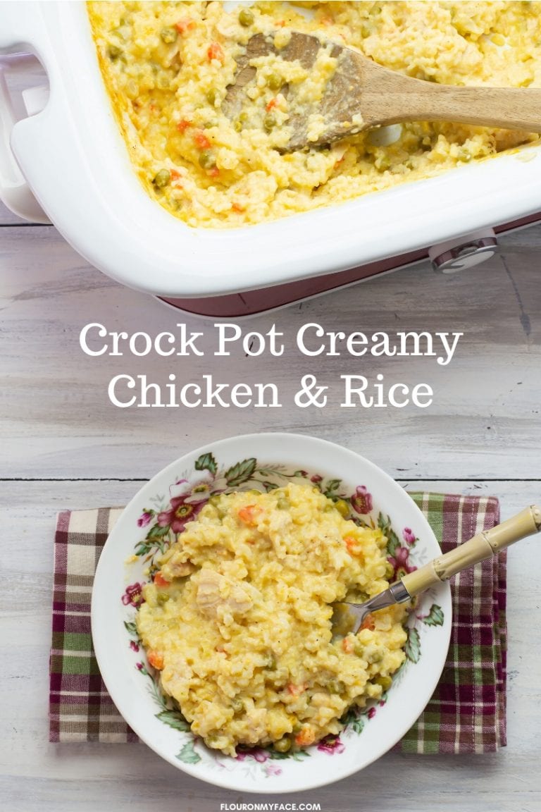 Crock Pot Creamy Chicken and White Rice - Flour On My Face