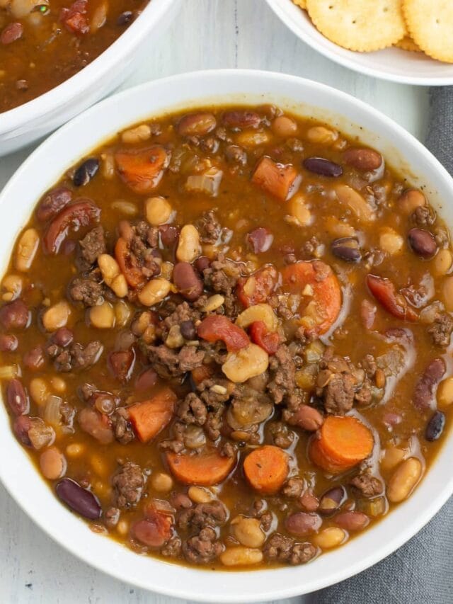 Instant Pot 15 Bean Soup with Ground Beef - Flour On My Face