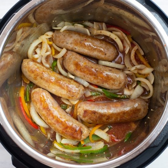 How To Make Instant Pot Sausage and Peppers - Flour On My Face