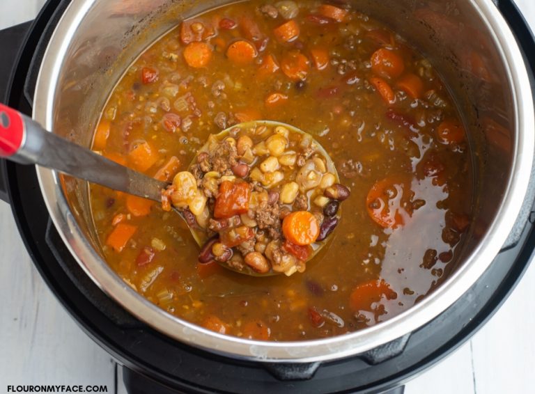 Instant Pot 15 Bean Soup with Ground Beef Flour On My Face