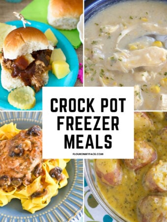 21 crock pot freezer meals preview photo of 4 of the finished recipes