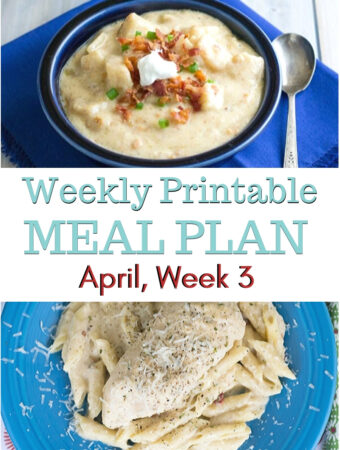 April Meal Plan Week 3 preview image of menu planning recipes