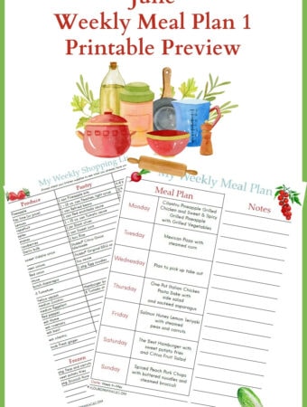 June Weekly Meal Plan 1 printables preview