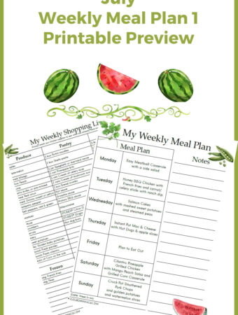 July Meal Plan Printables
