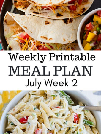 Weekly Meal Plan July Week 2 Preview