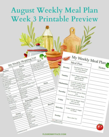 August Meal Plan Prinatble Preview