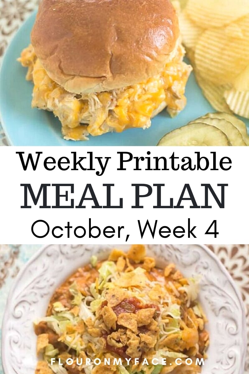October Weekly Meal Plan 4 Preview