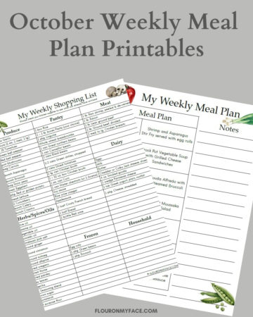October Weekly Meal Plan Preview