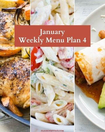 January Menu Plan 4 recipe preview collage.