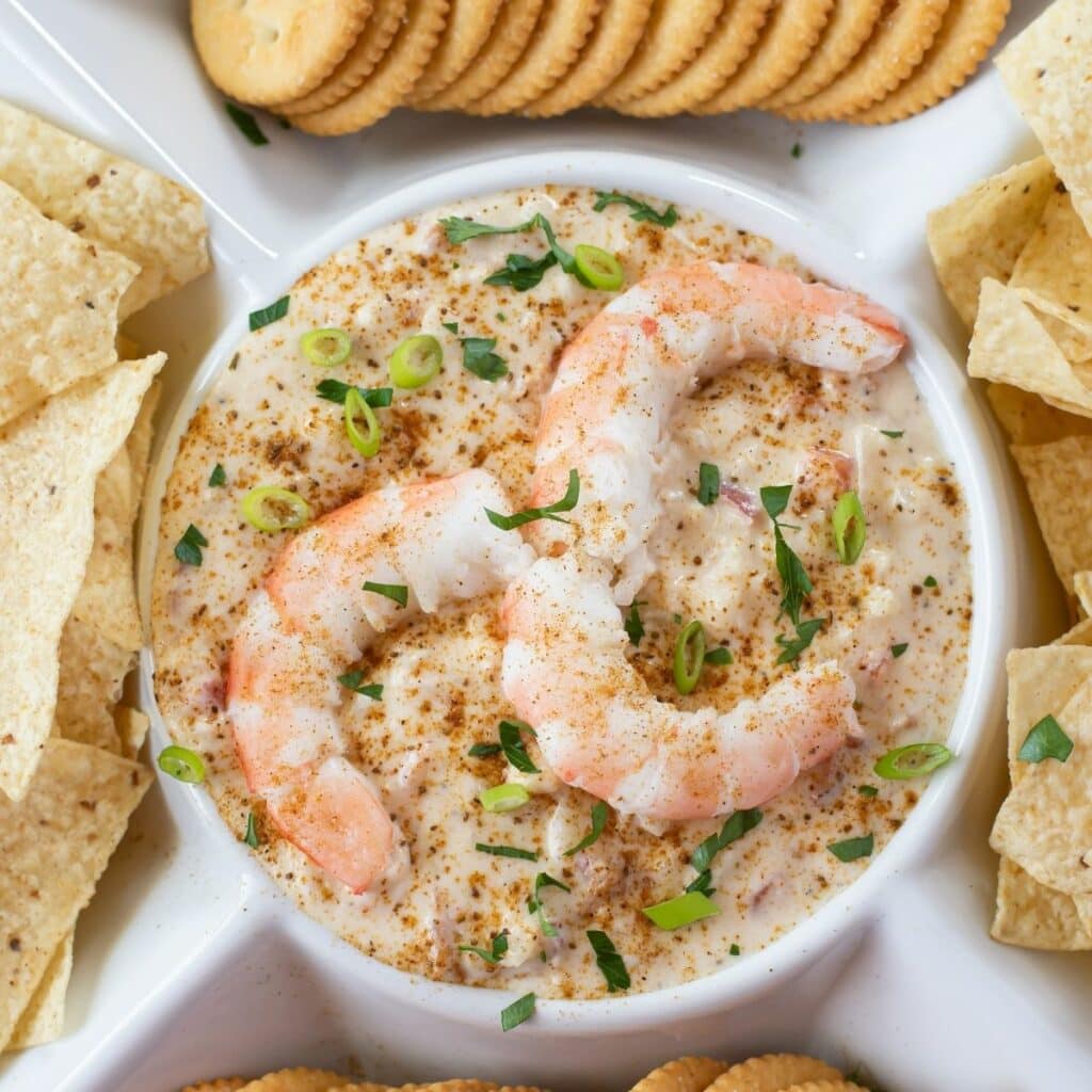 Cheesy Crock Pot Hot Shrimp Dip - Flour On My Face