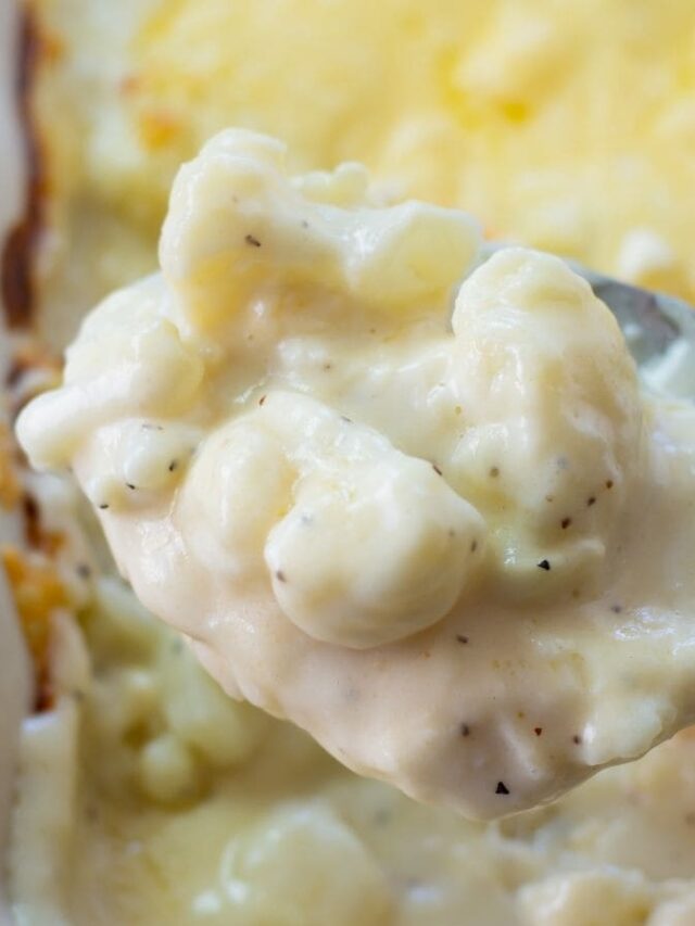Cheesy Gouda Cauliflower Casserole Flour On My Face
