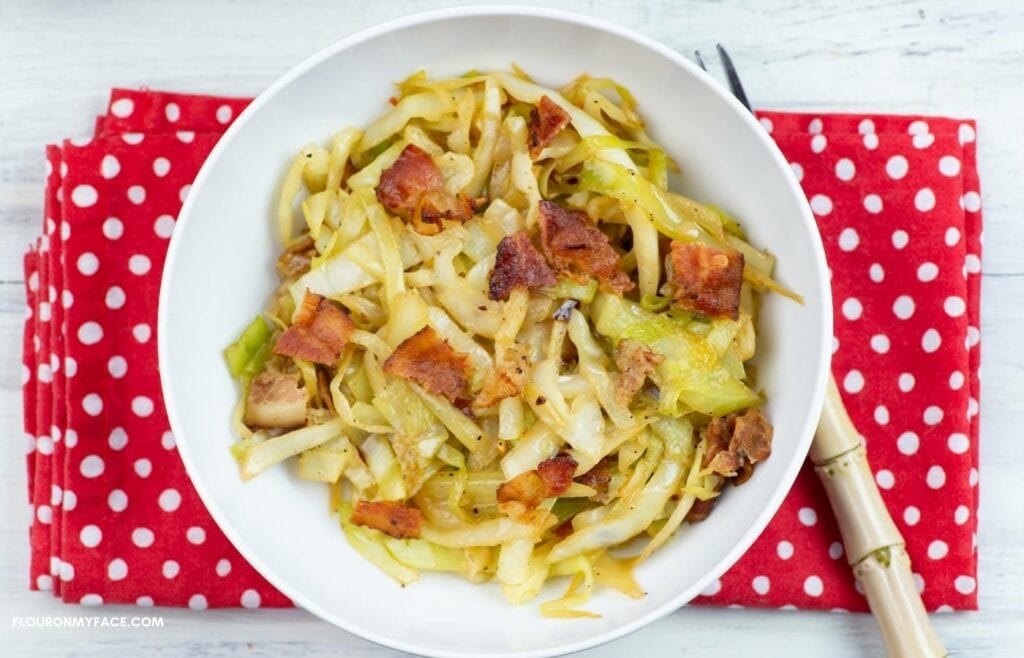 Fried Cabbage and Bacon - Flour On My Face