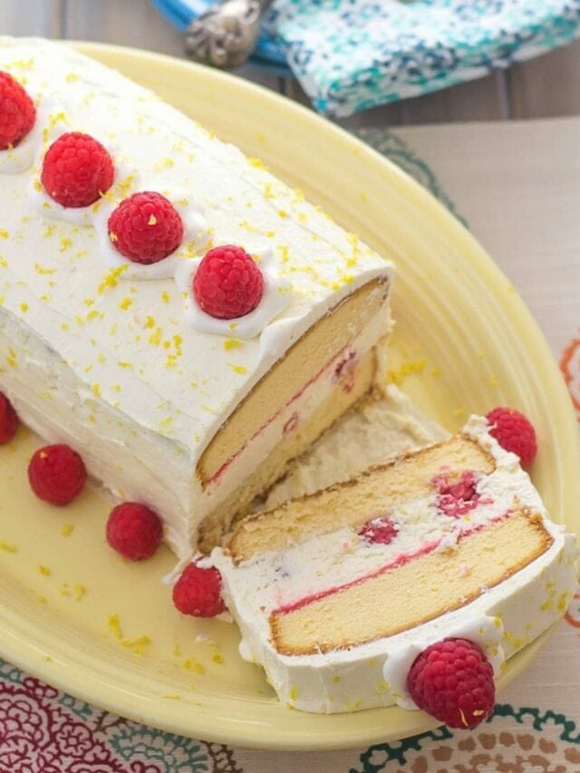 Raspberry Lemon Curd Ice Box Cake