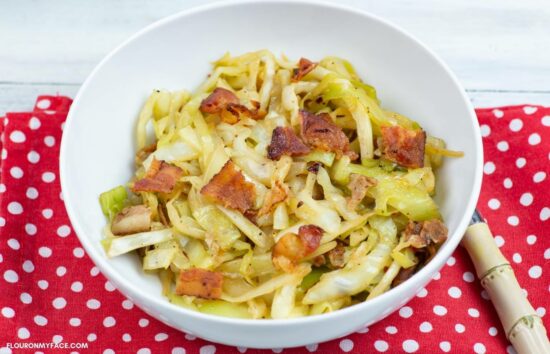 Fried Cabbage and Bacon - Flour On My Face