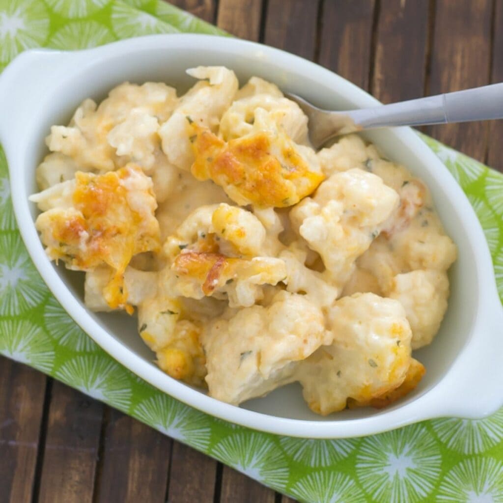 Cheesy Buffalo Ranch Cauliflower Casserole - Flour On My Face