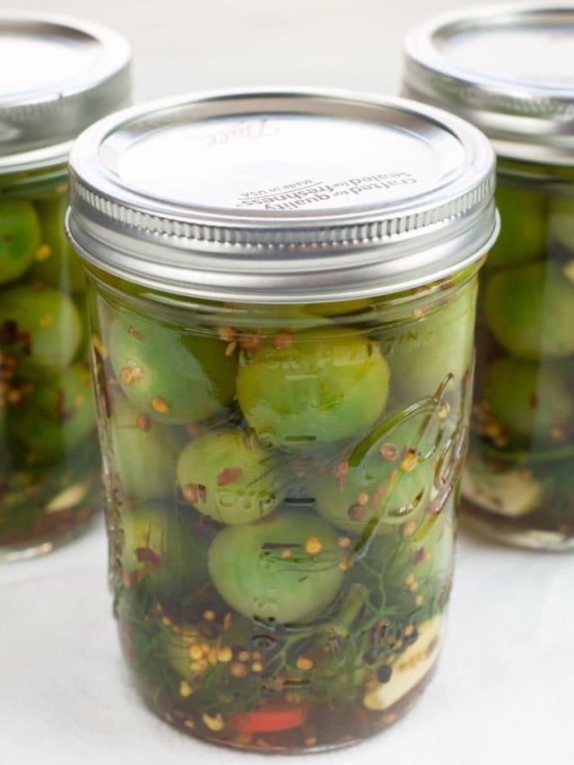Pickled Green Cherry Tomatoes