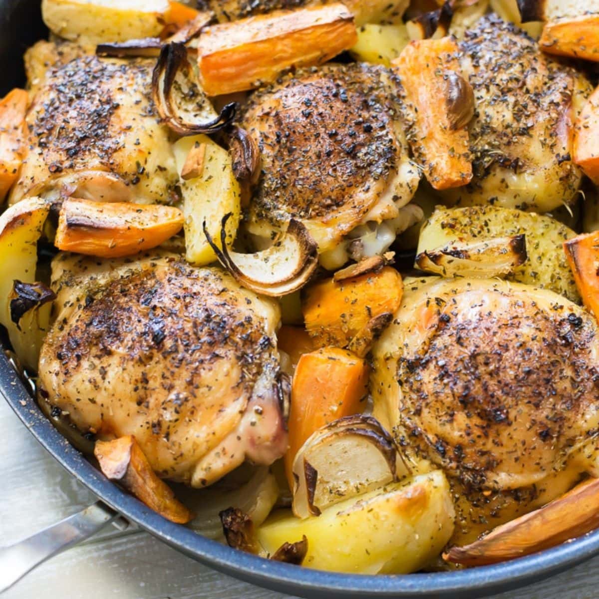 Skillet Greek Chicken Potatoes - Flour On My Face