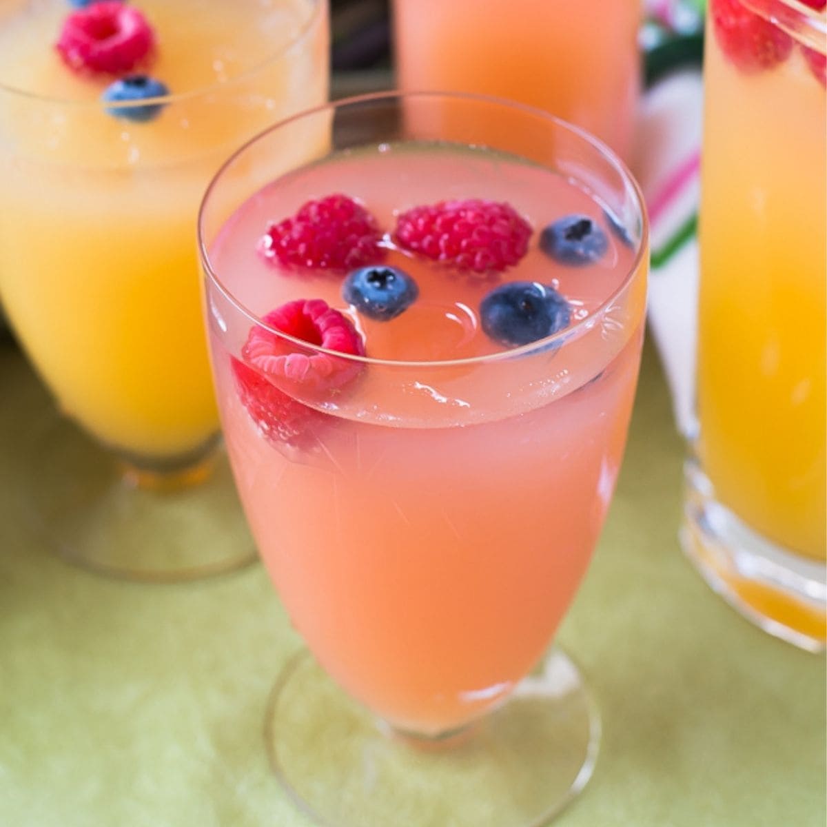 Pink Mimosa in a glass.