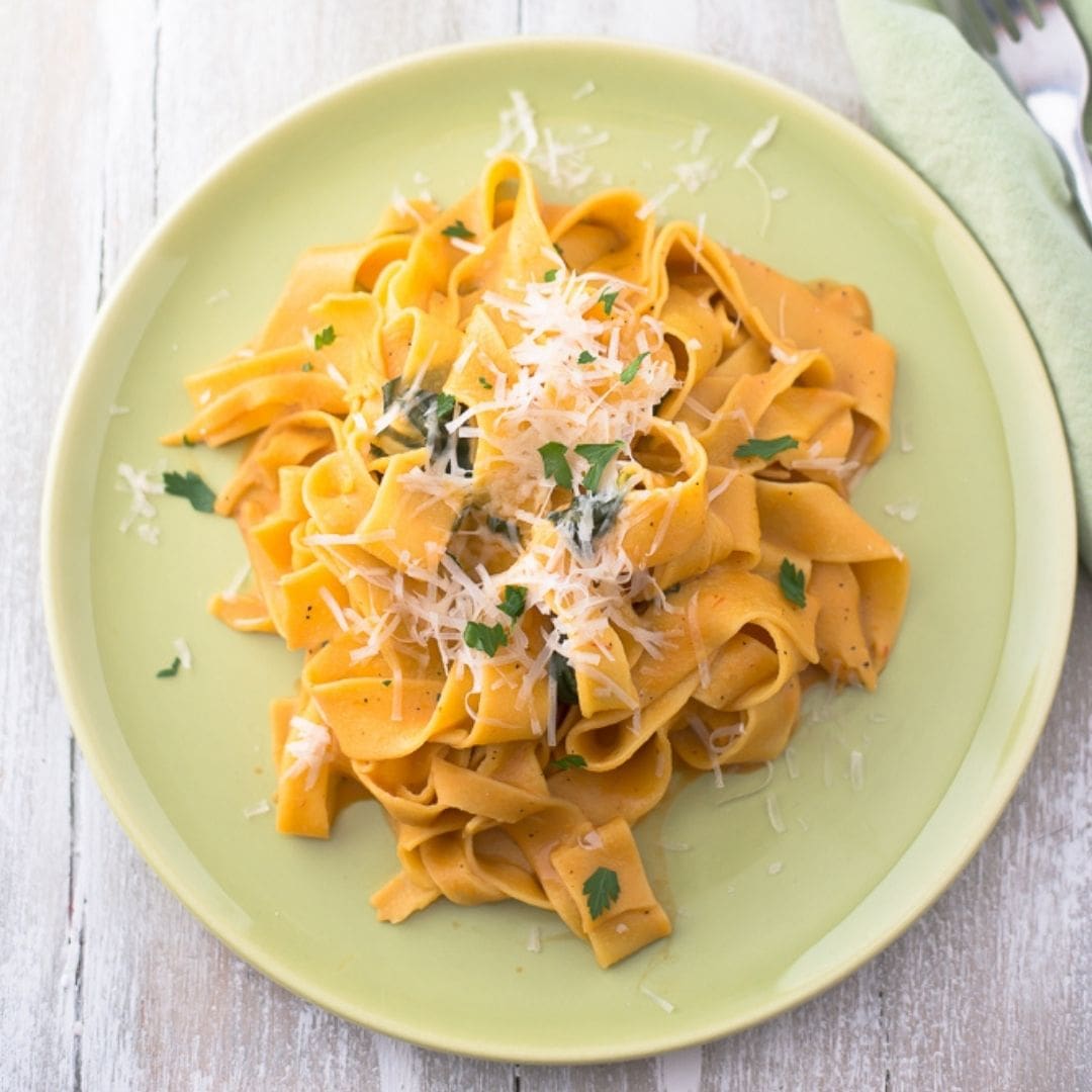Creamy Vegetarian Pappardelle Flour On My Face