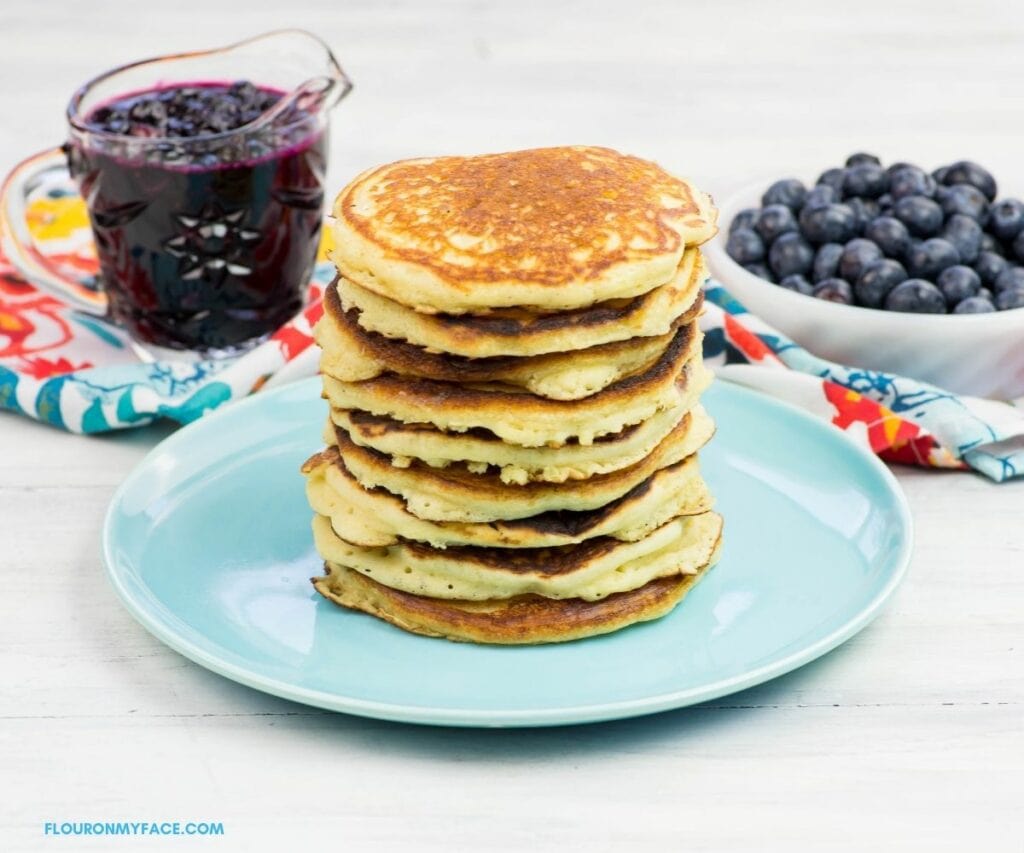 Buttermilk Pancakes And Homemade Blueberry Syrup