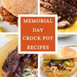 Vertical collage image showing Crock Pot Main dish meals for Memorial Day.
