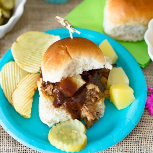 Crockpot BBQ Pineapple Pulled Pork Sliders — Studio Sheppard